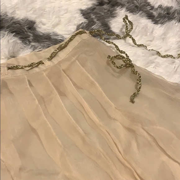 Pleated Skirt with Gold String Belt - Picture 2 of 5